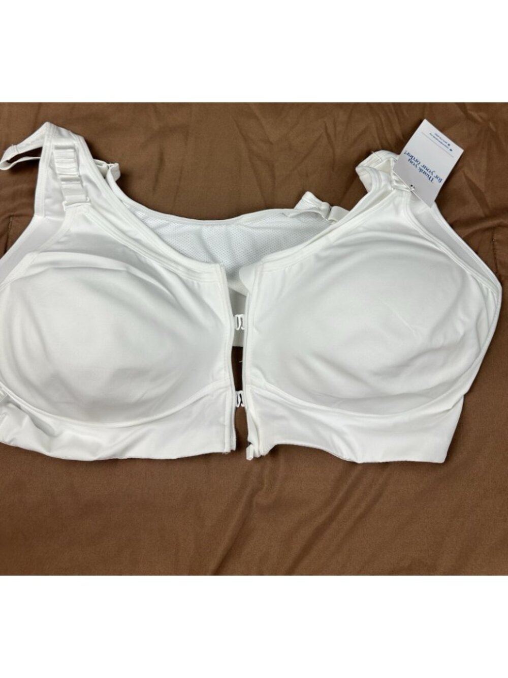 RosyLift Wireless Support Bra White Front Zip Full Coverage 5XL Plus Size - Picture 13 of 13